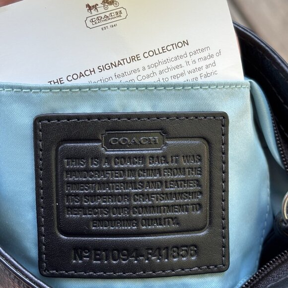 Authentic Coach Zoe Mini Baguette with Leather Trim, Silver Hardware 41856 - Picture 14 of 14